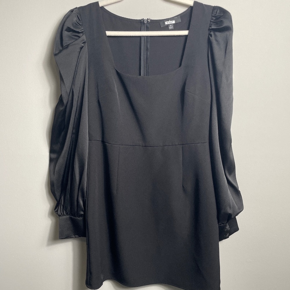 LULUS - Delightful‎ Love, Black Balloon Sleeve Mini Dress, Size M
